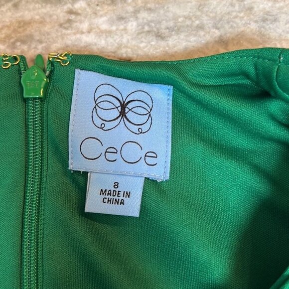 CeCe Dillards Exclusive mini dress NWT green sleeveless Ruffles size 8 - Picture 6 of 11